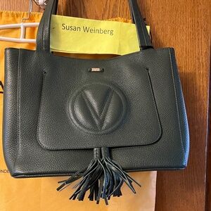 Authentic gorgeous Valentino Dark Green Estelle  Leather Purse Bag Tote New